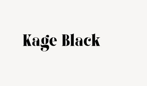 Kage Black Font