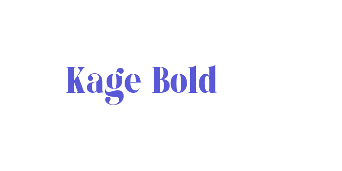 Kage Bold Font Download