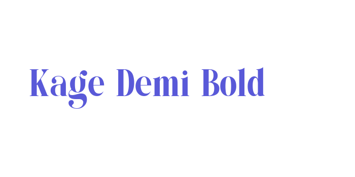 Kage Demi Bold Font Download