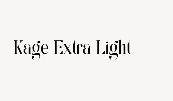 Kage Extra Light Font