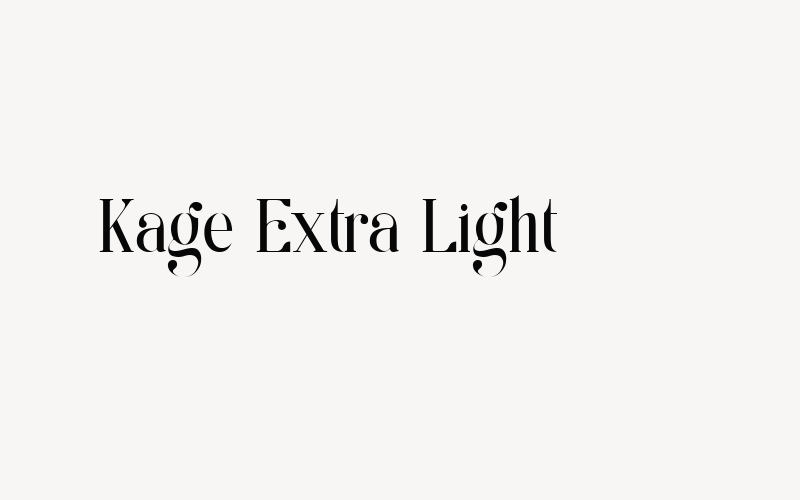 Kage Extra Light Font