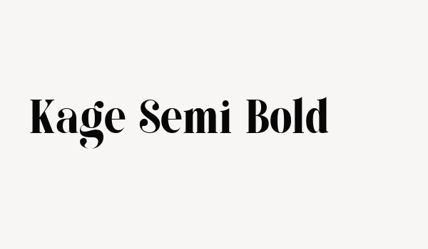 Kage Semi Bold Font