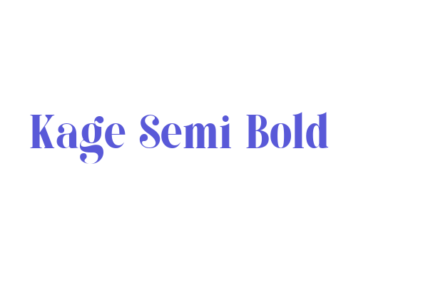 Kage Semi Bold Font