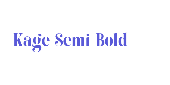 Kage Semi Bold Font Download