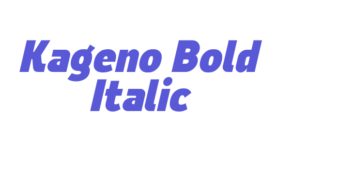 Kageno Bold Italic Font Download