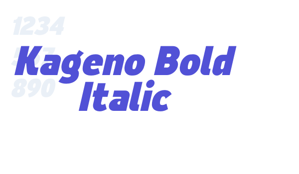 Kageno Bold Italic font download