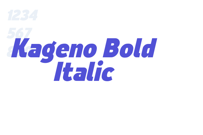 Kageno Bold Italic font download