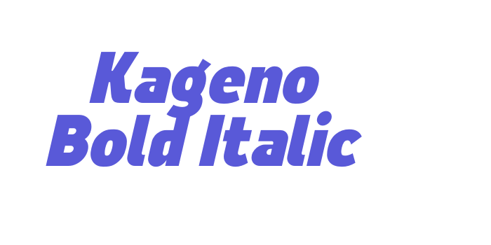 Kageno Bold Italic Font