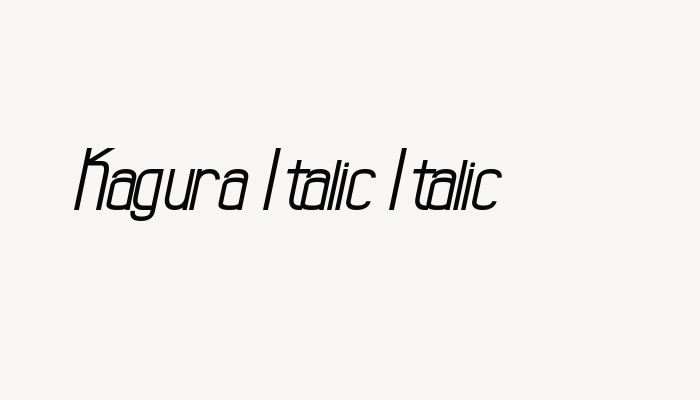 Kagura Italic Italic font download