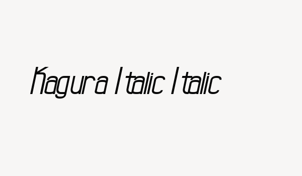 Kagura Italic Italic Font