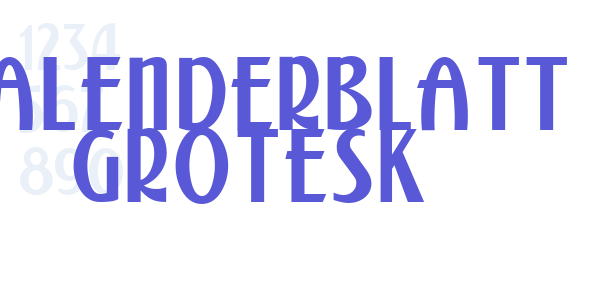 Kalenderblatt Grotesk font free