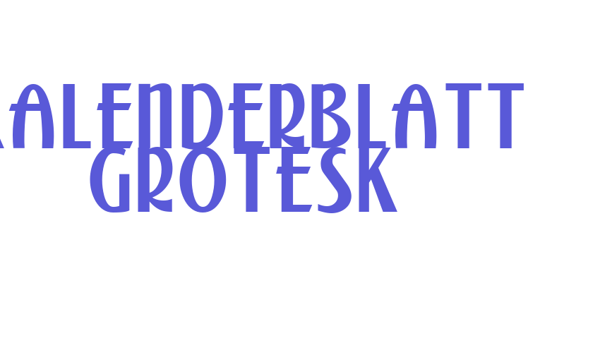 Kalenderblatt Grotesk Font