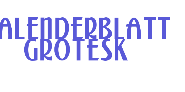 Kalenderblatt Grotesk Font Download