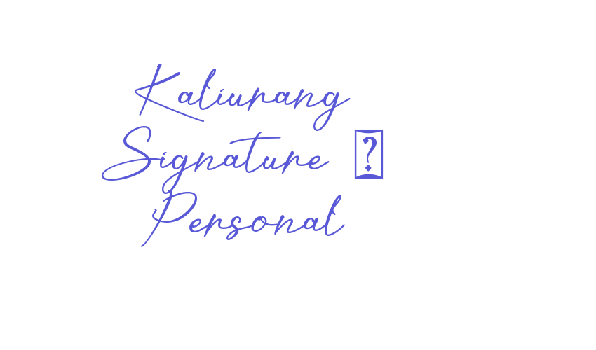 Kaliurang Signature – Personal Font Download