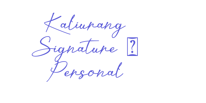 Kaliurang Signature – Personal Font Download