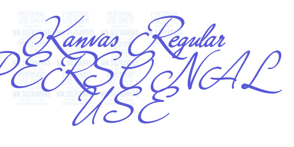 Kanvas Regular PERSONAL USE font free