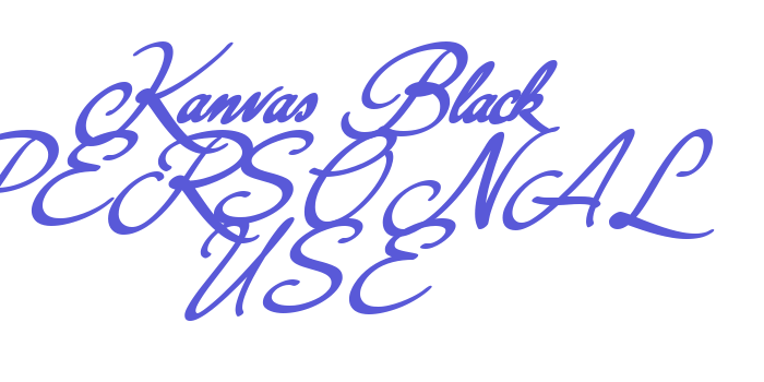 Kanvas Black PERSONAL USE Font Download