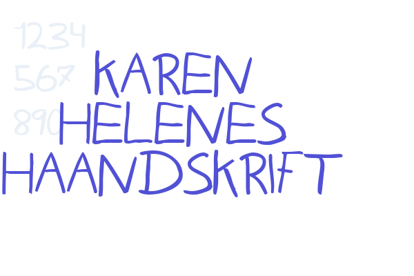 Karen Helenes haandskrift Font Download