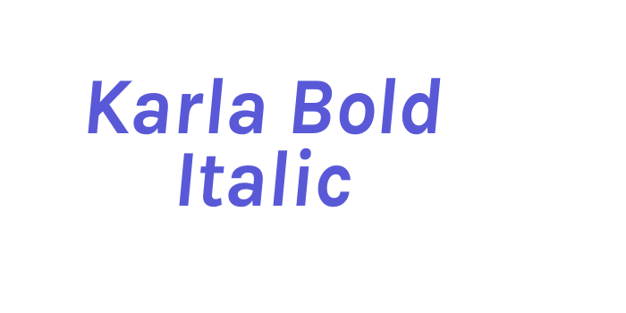 Karla Bold Italic Font Download