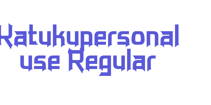 Katukupersonal use Regular Font Download