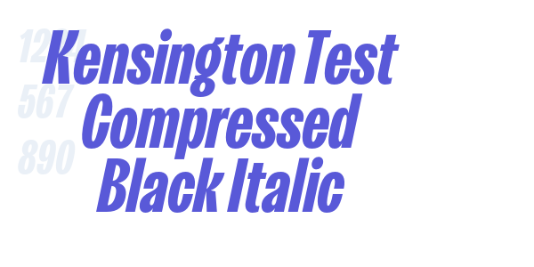 Kensington Test Compressed Black Italic font