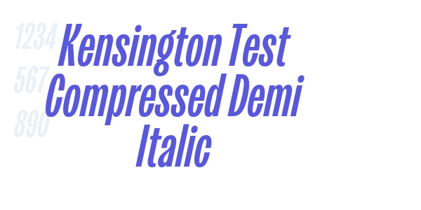 Kensington Test Compressed Demi Italic font