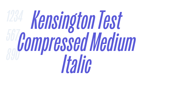 Kensington Test Compressed Medium Italic font free