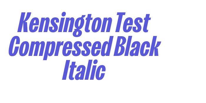 Kensington Test Compressed Black Italic Font Download