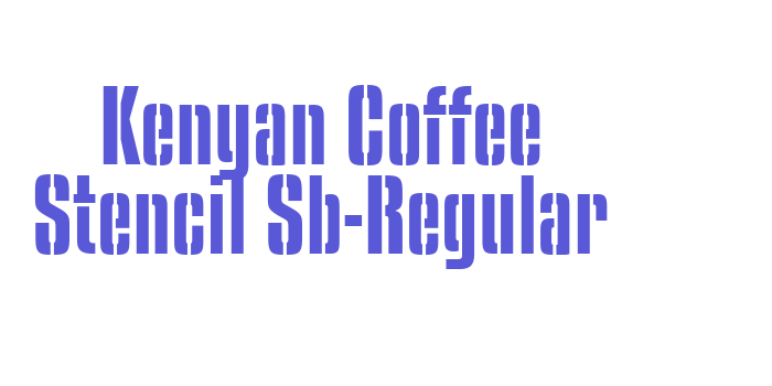 Kenyan Coffee Stencil Sb-Regular Font Download