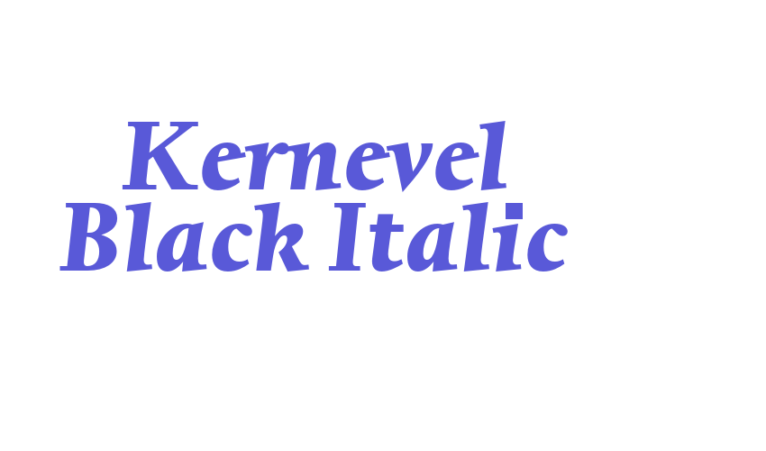 Kernevel Black Italic Font