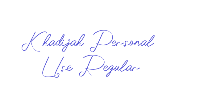 Khadijah Personal Use Regular Font Download