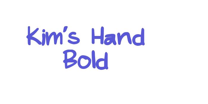 Kim’s Hand Bold Font Download