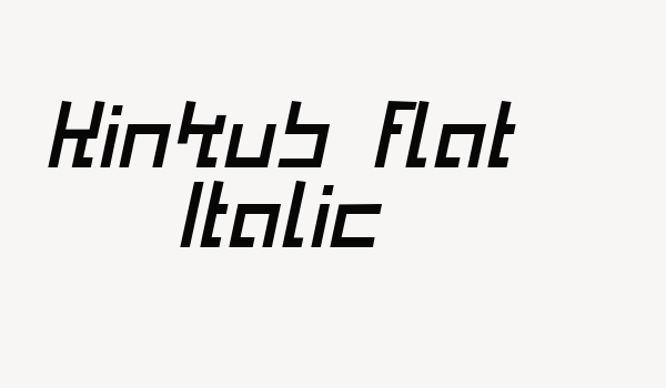 Kinkub flat Italic Font