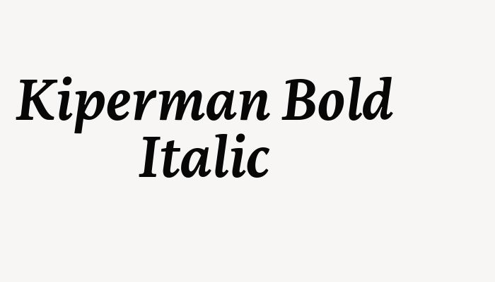 Kiperman Bold Italic font download