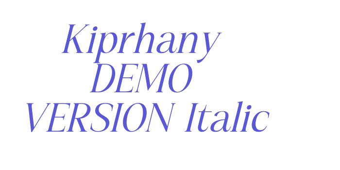 Download Kiprhany DEMO VERSION Italic Font