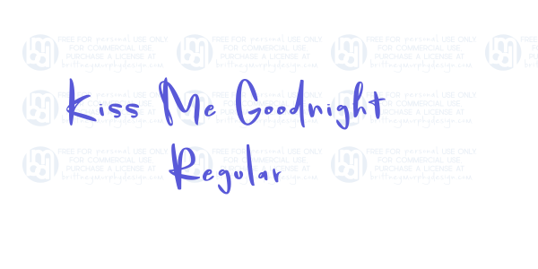 Kiss Me Goodnight Regular font free