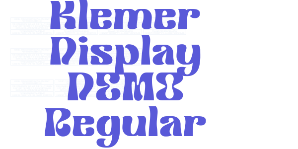 Klemer Display DEMO Regular font