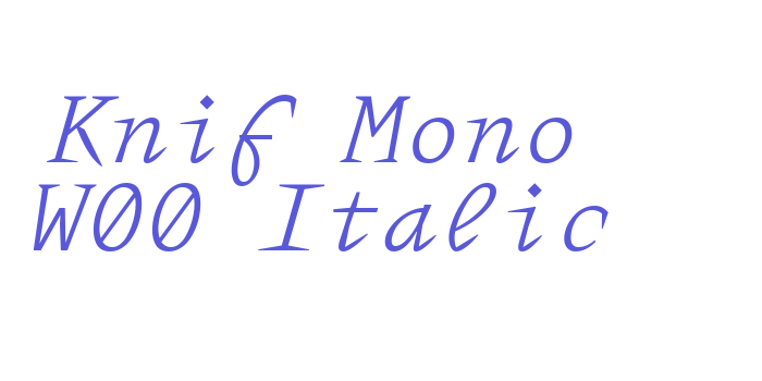 Knif Mono W00 Italic Font Download