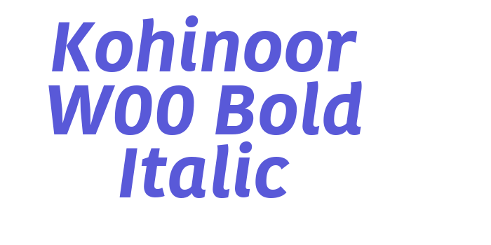 Kohinoor W00 Bold Italic Font