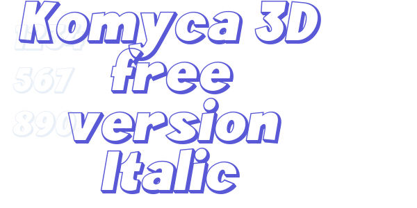 Komyca 3D free version Italic font