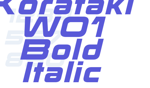 Korataki W01 Bold Italic Font