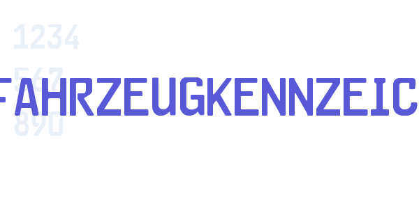 Kraftfahrzeugkennzeichen font