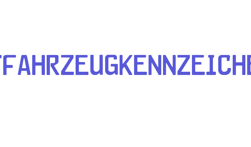 Kraftfahrzeugkennzeichen Font