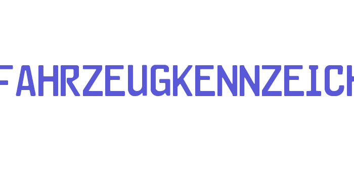 Kraftfahrzeugkennzeichen Font Download