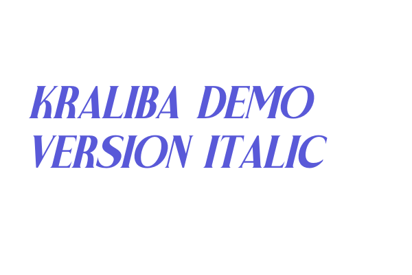 Kraliba DEMO VERSION Italic Font