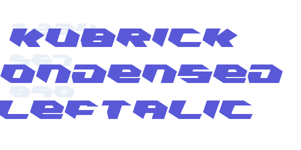 Kubrick Condensed Leftalic font free