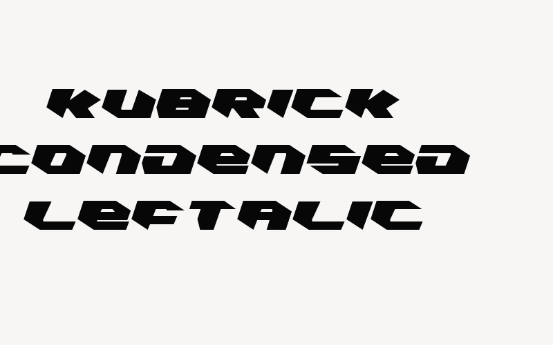 Kubrick Condensed Leftalic Font