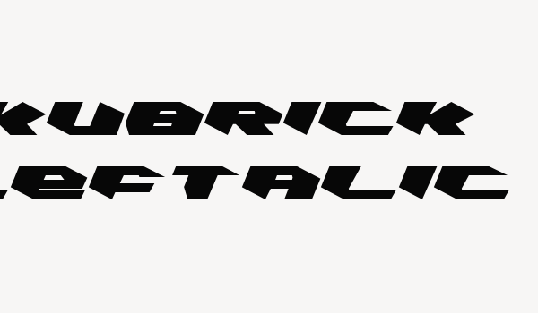 Kubrick Leftalic Font