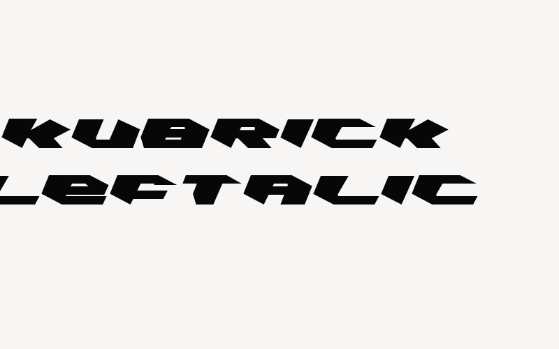 Kubrick Leftalic Font