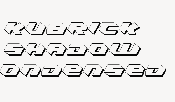 Kubrick Shadow Condensed Font